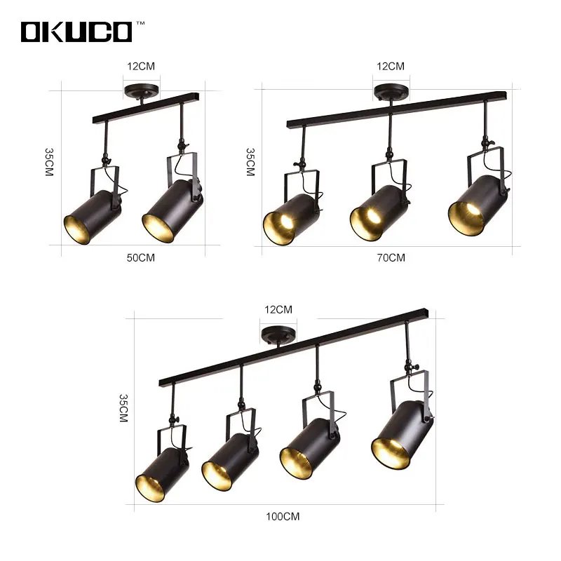 Винтажные черные поверхности потолка фары с LED для столовой кофе магазин одежды