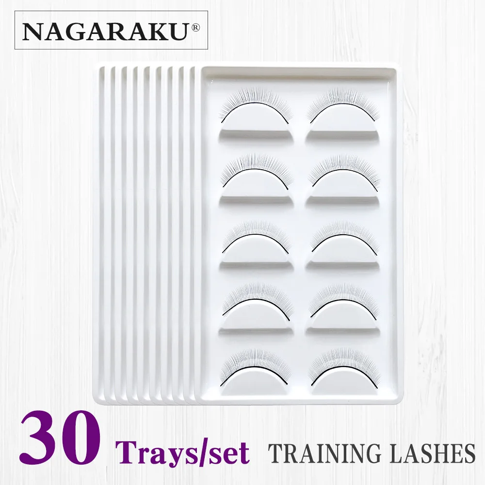 

NAGARAKU 30trays/Set False Eyelashes Handmade Training Lashes For Beginners Eyelash Extensions Beauty Salon Student Practice