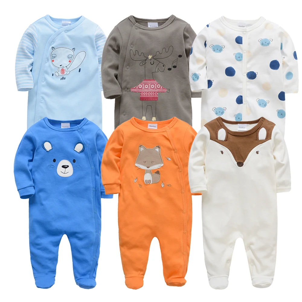 

2019 6 Pcs/lot Baby Rompers roupa de bebes Newborn Baby Boys Girls Clothes Summer Cotton 3 6 9 12 months Infant Overall Clothing