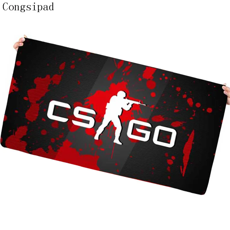 Congsipad большой размер CSGO игра логотип дизайн коврик для мыши Блокировка края