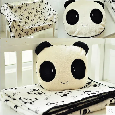 

Cute cartoon shy panda coral fleece blanket air conditioning small blanket a dual-purpose pillow blanket