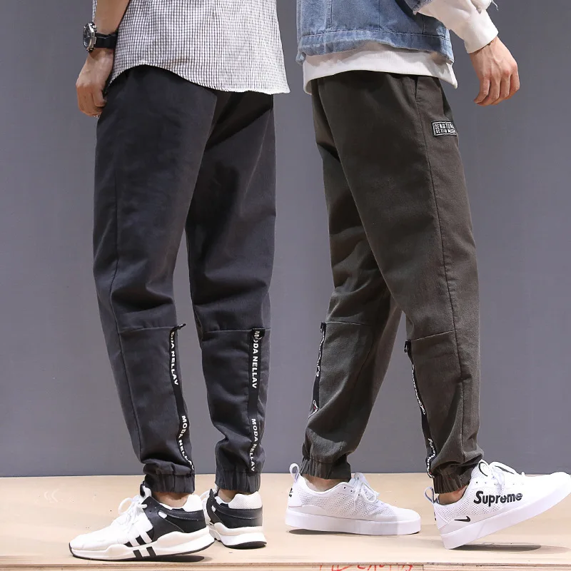 ICPANS Joggers Men 2018 Streetwear Mens Jeans Jogger Pants Ankle Banded Beam foot Casual Pants For Men Black Big Size XXXL 4XL
