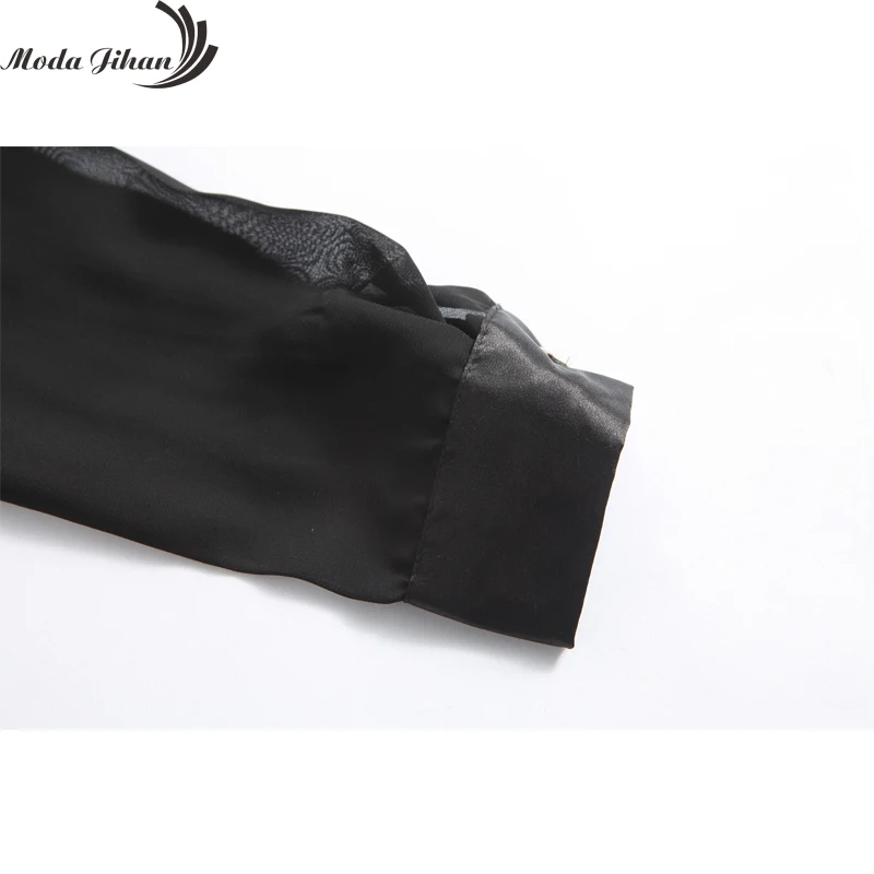 Moda Jihan новый дизайн женские блузки и рубашки белый черный длинный рукав шифон