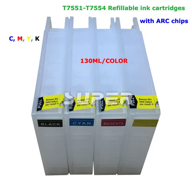 Лидер продаж! T7551 T7554 Заправляемый картридж для чернил ручная работа EPSON Pro принтер