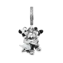 Стерлингового серебра 925 пробы Подвески Микки и Минни подходит для оригинальных шармов браслеты Европейские Бусины сделай сам для изготовления ювелирных изделий