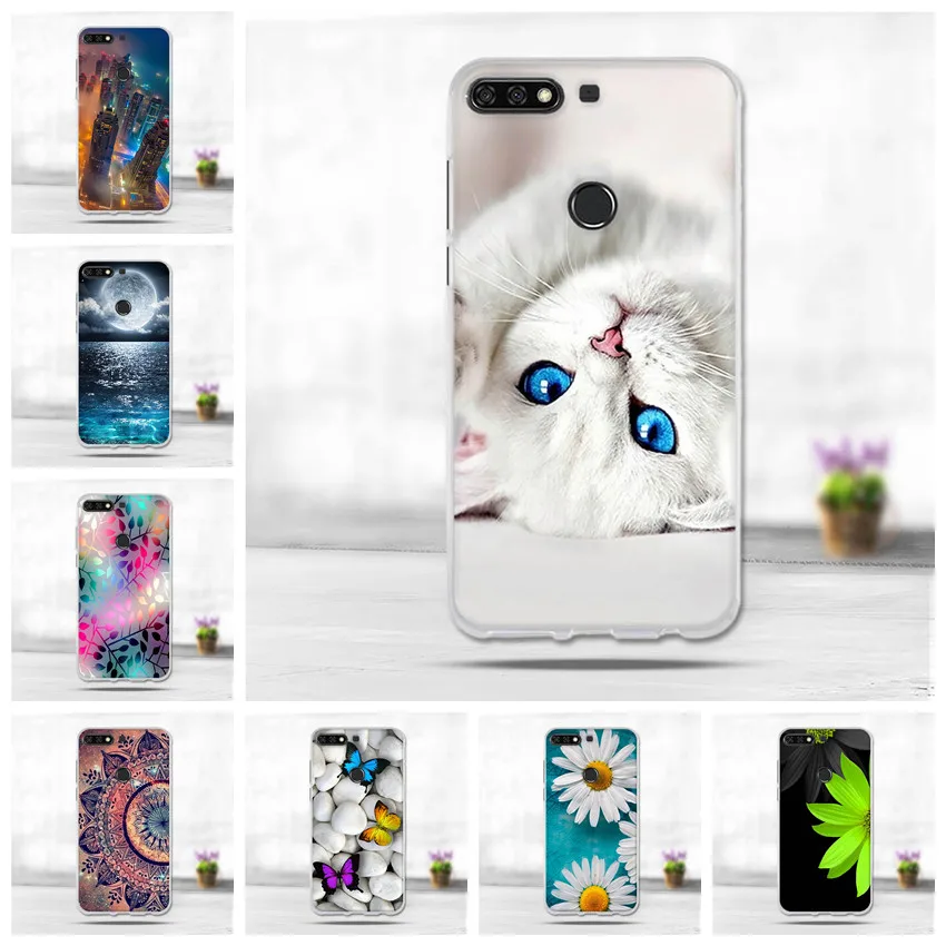 Для Huawei Y7 Prime 2018 чехол для huawei Pro задняя крышка Enjoy 8 Honor 7C Nova 2 Lite | Мобильные телефоны