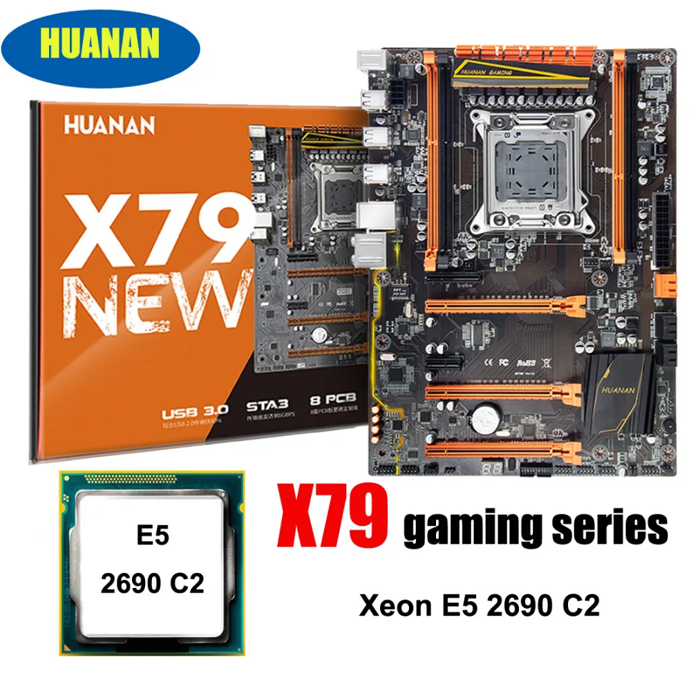 Хорошее Качество Бренд huanan Zhi deluxe X79 LGA2011 материнская плата со скидкой материнская плата с M.2 слотом процессор Intel Xeon E5 2690 C2
