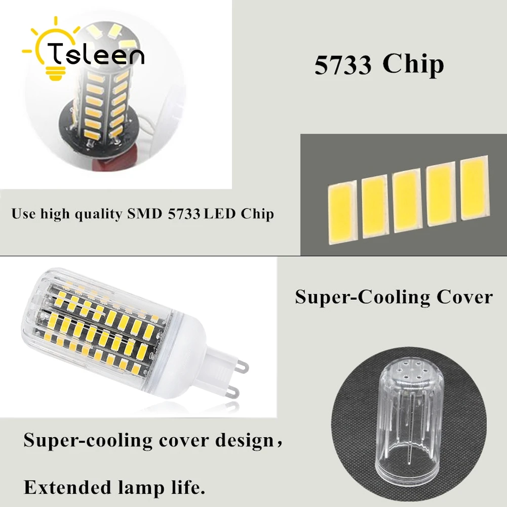 G9 5733 SMD световой поток более чем 5730 2835 Светодиодная лампа для кукурузы 220 В 230 в 240 110