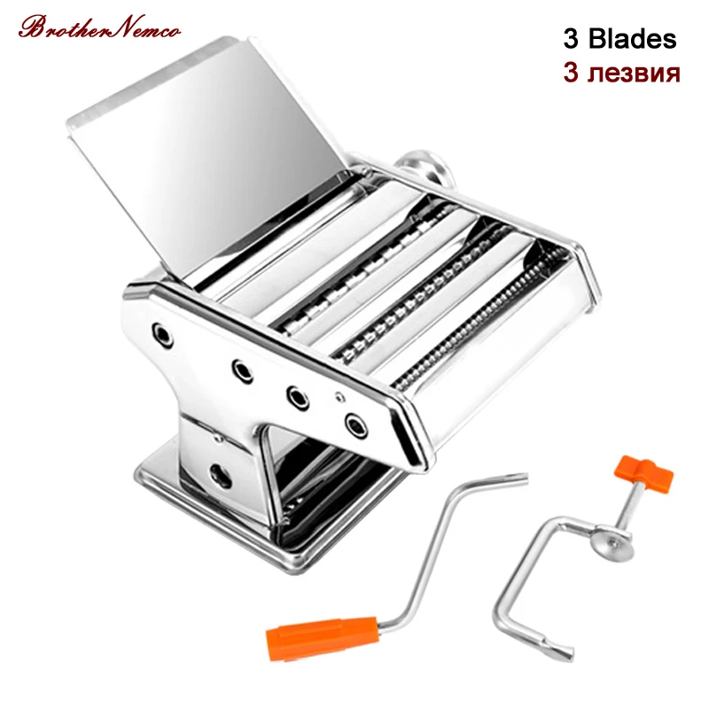 2 9MM 3 Blades Durable Stainless Steel Pasta Machine Manual Maker