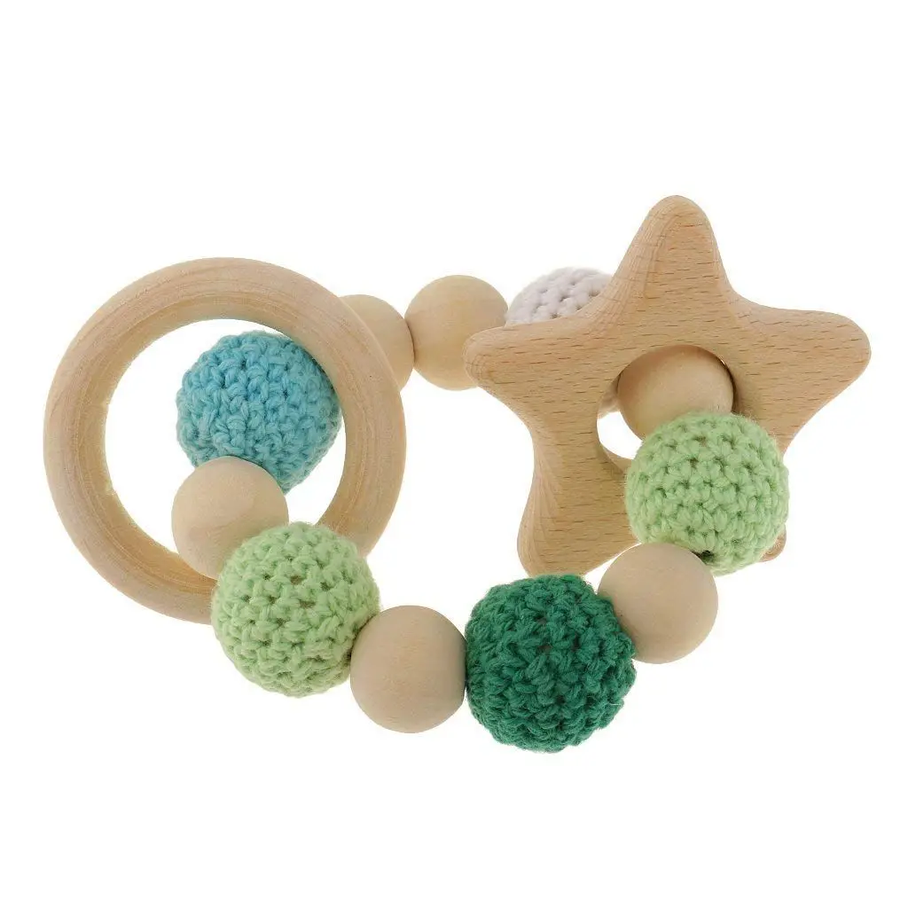 1 шт деревянные кольца для прорезывания зубов милая игрушка погремушка детские аксессуары для прорезывания зубов