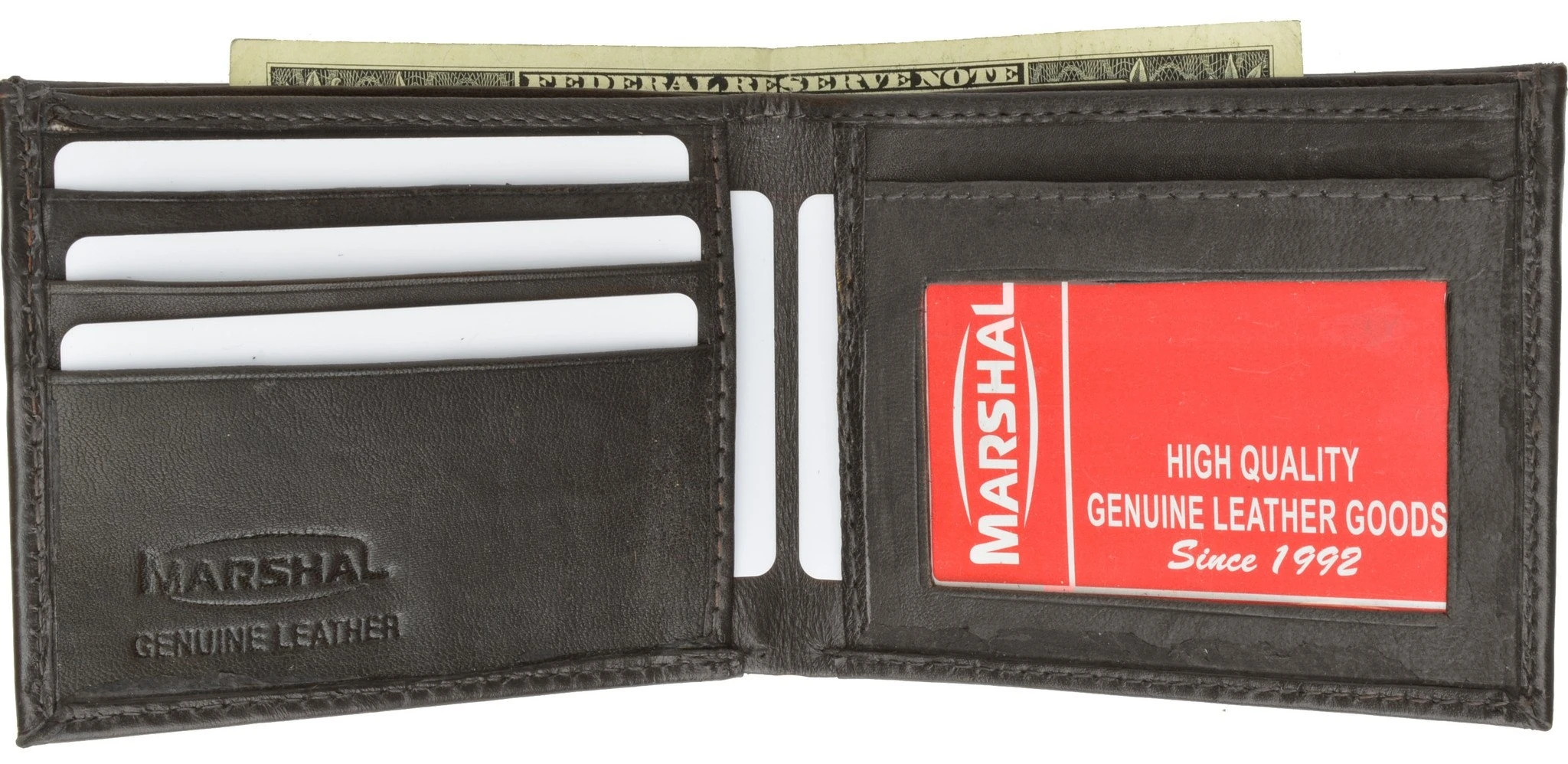 Genuine Leather Simple Bifold ID Card Holder Mens Wallet 1160 (4)