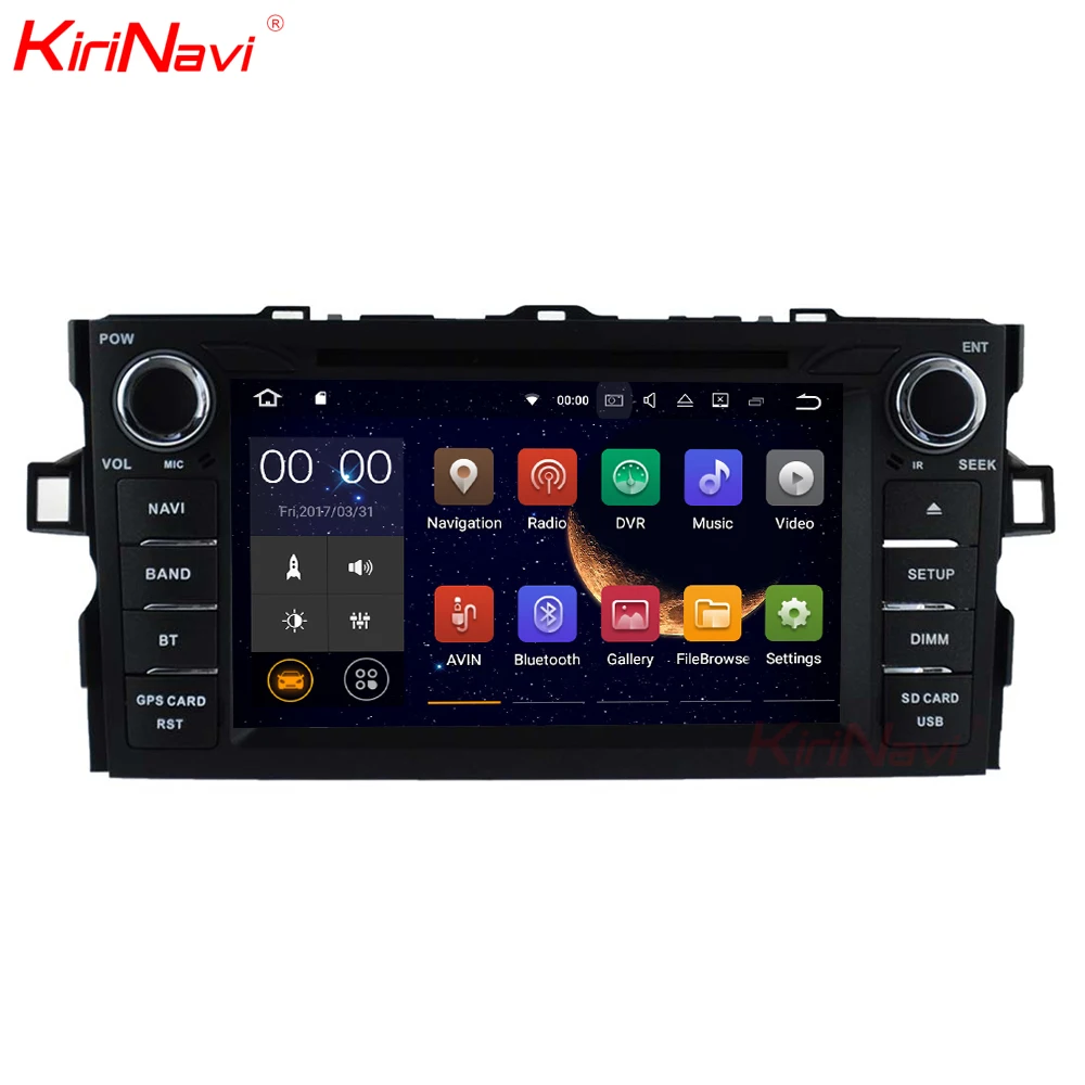 Discount KiriNavi Android 7.1 stereo for Toyota Auris Car DVD Player GPS navigation 2007-2012 multimedia system with WiFi BT audio radio 0