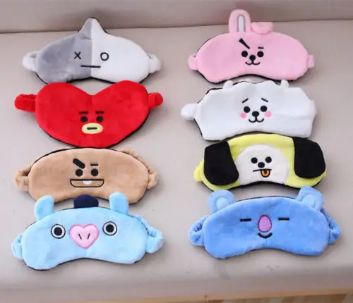 

Cute Eyes Mask Kpop BTS BT21 Bangtan Boys Sleep Eye Masks Jimin Chimmy RJ Cooky Patch Eyes Care Tools Party Gift