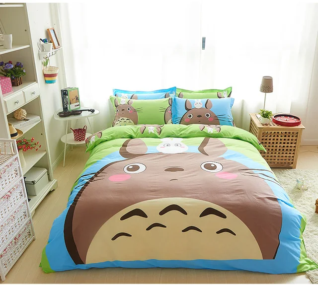 twin queen size cartoon totoro bed linens superman bedding kids queen size character sheets