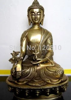 

exquisite Old copper Buddha of Medicine Statue/ Sculpture,caving dragon, best collection