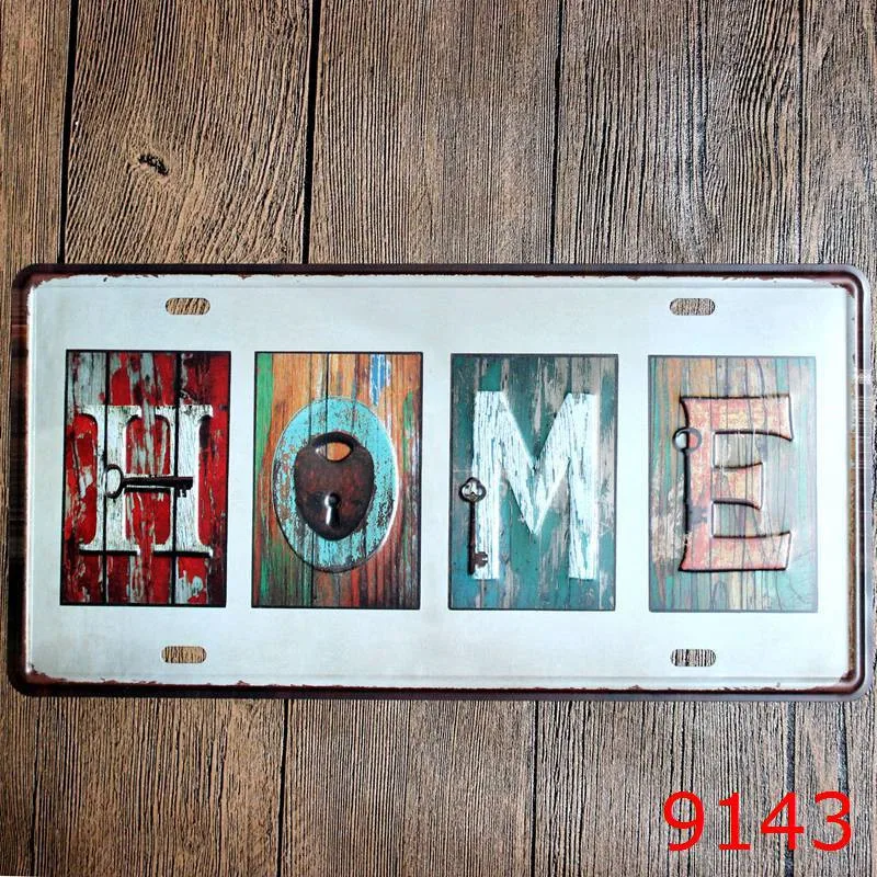 Letreros de lata de Metal Vintage placa de matrícula de coche inglés cartel Bar Club pared garaje decoración del hogar 15*30 cm