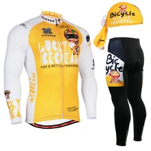 2017 Mens Cycling Jersey Winter all over printed mens Cycling bicycle Jersey yellow Long Sleeve sets and mountain bike jacket