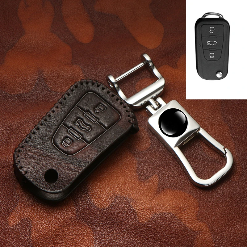 

Genuine Leather car key case cover for MG MG3 MG5 MG6 MG7 GT GS FOR Roewe 350 360 750 W5 3button CAR KEY