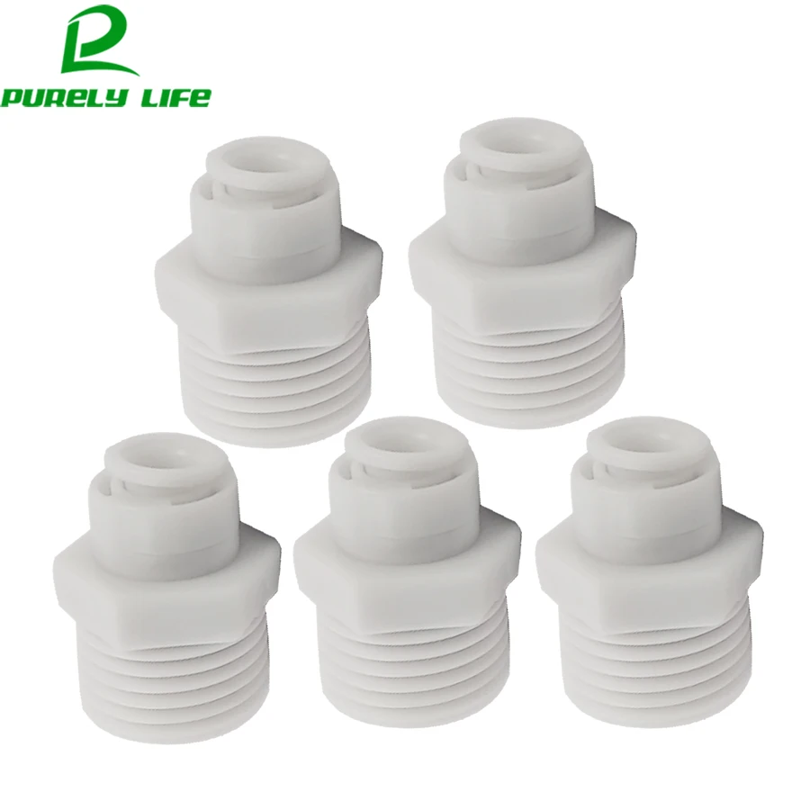 

5PCS 1/2" External thread to 1/4" pipe,Non buckle Water purifier water Threaded joints/ connector Water purifier accessories