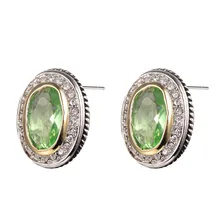 Nueva Llegada Blanco Peridot de Cristal Mujeres Pendientes del Zircon 925 Pendientes de Plata de ley TE680