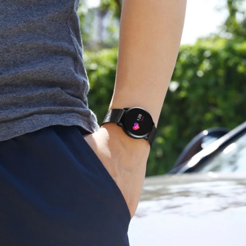 D & L Q8 Смарт-часы OLED Цвет Экран Smartwatch Для женщин модные Фитнес трекер монитор сердечного ритма Смарт Браслет трекер