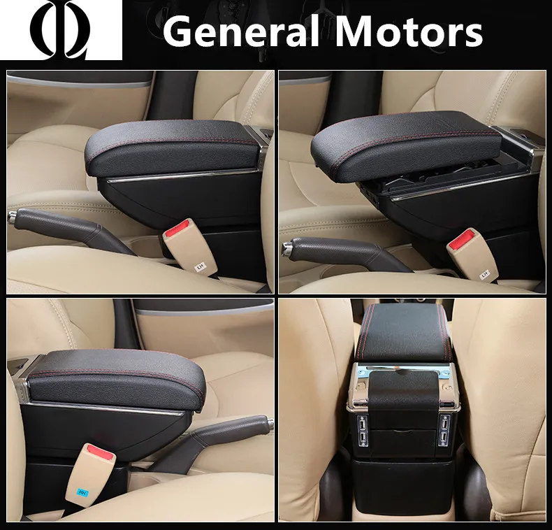 

Upgrate For Ford Focus 2 MK2 armrest 7 USB battery charge+LED+Slide+Lift armrest box central Store content box with cup holder