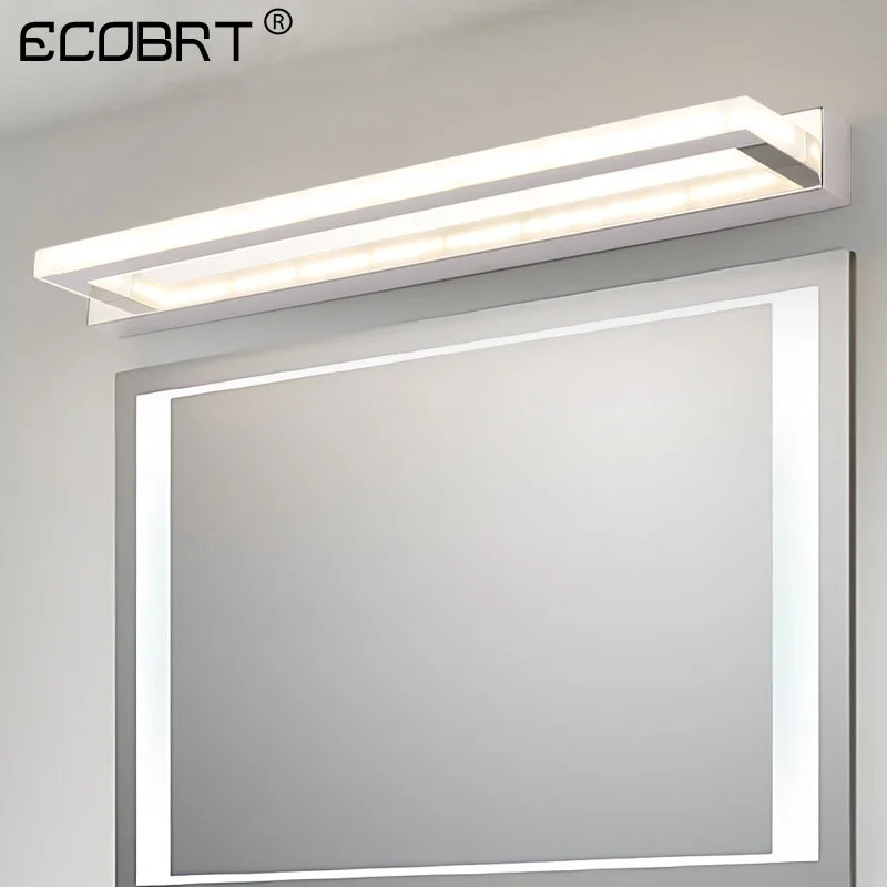 ECOBRT Modern LED Bathroom Mirror Light 9W 42CM Stainless steel Acrylic Wall Lamp 85-240VAC