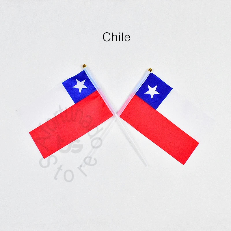 

Chile 14*21cm 10pieces flag Banner free shipping Hand waving Flag National Flag for meet,Parade,party.Hanging,decoration