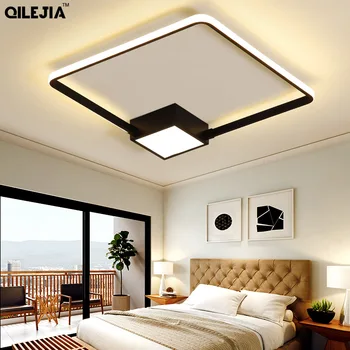 

Black ledlampe plafond modern for 10-15 square meterLiving Room dimmable Bedroom Ceiling lamparas de techo colgante modern