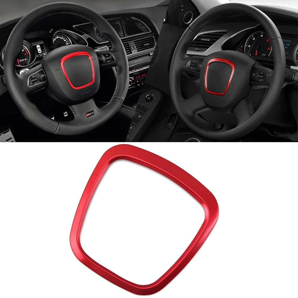 

Car Steering Wheel Decorative Metal Ring Sticker for Audi A4 A5 A6 Q5 Q7 Auto Interior Decal Cover Stickers Rings