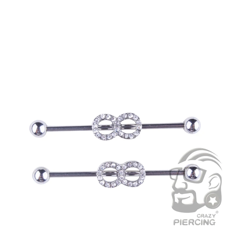1PC Number 8 Surgical Steel Barbell Industrial Piercing Scaffold Bar