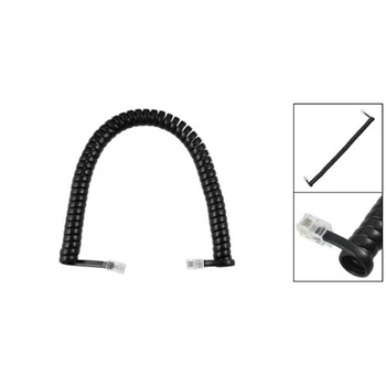 

5x 9.3" Black RJ9 Telephone Phone Modem Coil Line Cord Cable