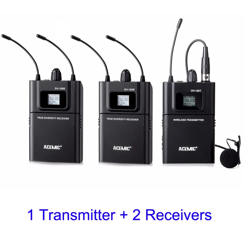 

With 2 receivers. ENG/EFP Wireless DSLR Cameral Microphone System for journalist gather news, interview, TV station