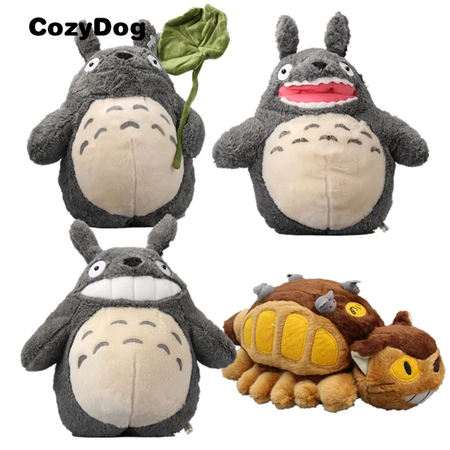 Cheap 36 CM BIG STUDIO GHIBLI My Neighbor Totoro Grin Leaf Red Mouth Totoro Cat Bus Plush Doll Toys for Children Gift