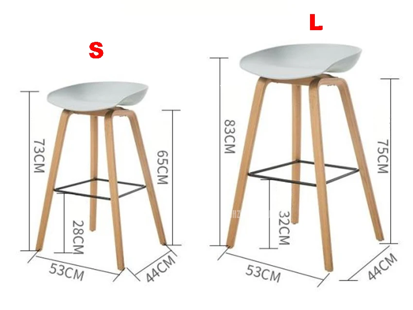 2 шт. минималистский современной деревянной ABS барный стул счетчик барный стул Северный ветер модные креативные популярные мебель стул 65 /75