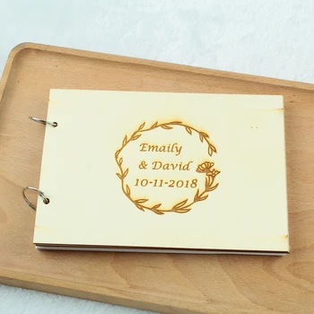 

21.5cmX15cm Personalized Wedding Anniversary Bridal Shower Guest Book Gift for Couple Memory Book rustic wedding decoration