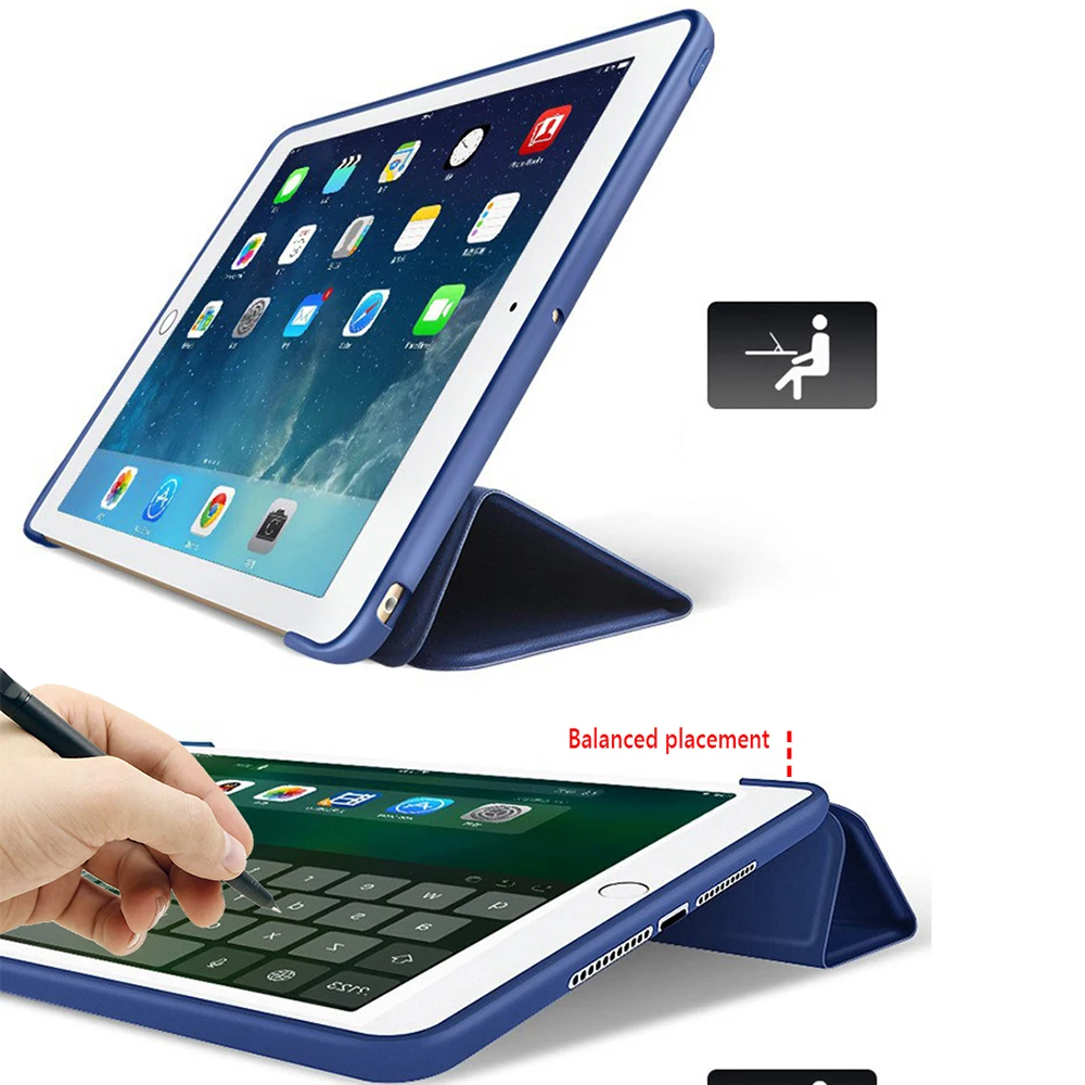 Coque для Apple ipad Air2/ipad 6 Чехол конфетный силиконовый мягкий цветной задний ТПУ и передний pu кожаный чехол 2 в 1 чехол для ipad 6 Чехол