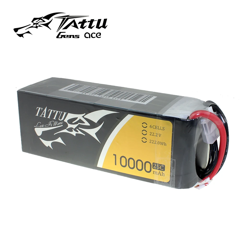 Литий-полимерный аккумулятор tattu 6S 10000mAh Lipo 22,2 V 25C БПЛА батарея для квадрокоптера рамка FPV Дрон заряжаемая батарея