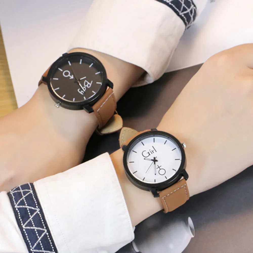 

Watches Lover's watch 2018 Simple Fashion Leather Retro Creative Quartz Wrist Lovers Watch reloj mujer Gifts F85