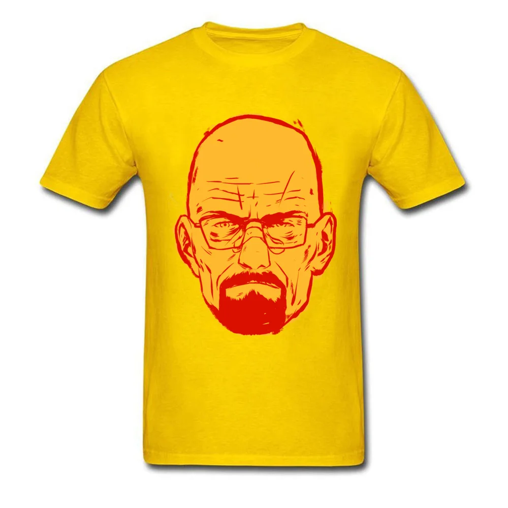 Heinsenberg Geek Summer/Fall 100% Cotton Fabric Round Neck Adult Tops T Shirt Tshirts Company Short Sleeve Top T-shirts Heinsenberg yellow