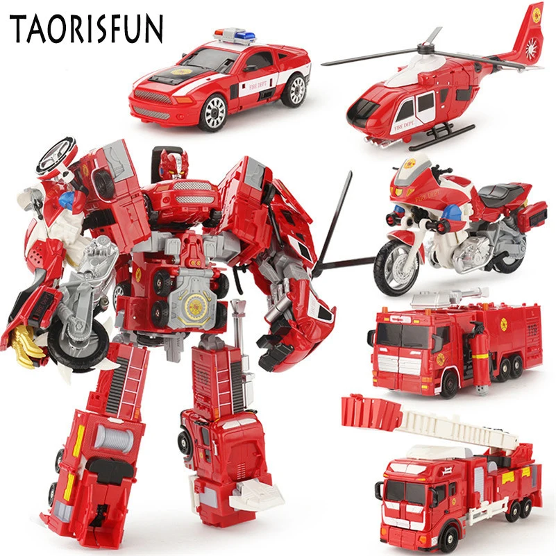 TAORISFUN сплав и пластик 2 в 1 робот трансформер пожарная машина трансформация RobotsCar