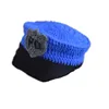 New Hot Sale Newborn Police Design Photography Photo Props Infant Toddler Costume Outfit Handmade Crochet Hat Diaper Set H230 4