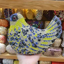 Для женщин в форме птицы из дерева бриллианты Роскошные вечерние сумки блестящая женская обувь со стразами женские клатчи сумочки через плечо на цепочке женские сумочки кошелек