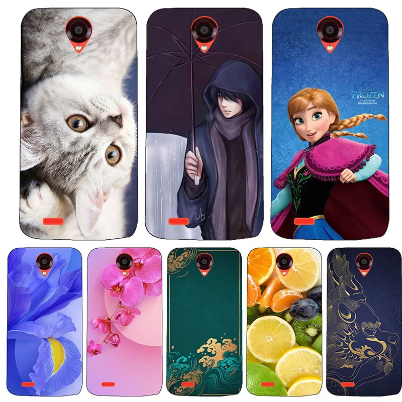 

Cute Fashion Flower Case For Lenovo S820 S 820 Cases Pattern Printed Phone Cover Fundas Coque Soft Silicone Animal Shell