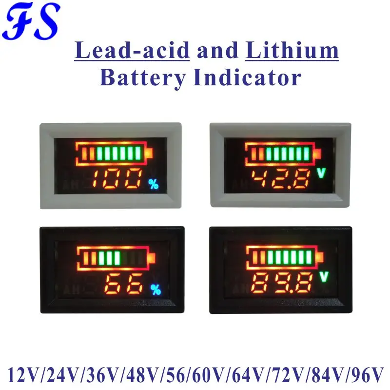 Lithium Voltmètre LCD Indicateur 48v 24v 12v Batterie Plomb Acide Moniteur 