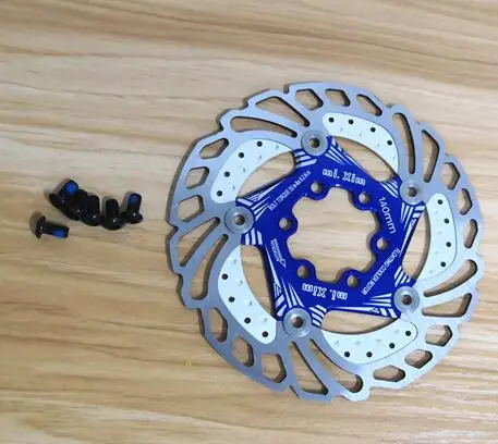 140 Новинка MTB 140 мм вниз холм плавающий велосипедный тормоз шесть ногтей диск мм горный велосипед охлаждающие тормозные роторы - Цвет: blue 140mm