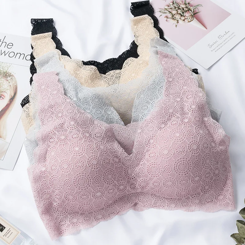 

Push Up Sexy Lace Bras For Women Seamless Bralette Plus Size Nursing Sleep Bra Top Brassiere BH Soutien Gorge Underwear XXL