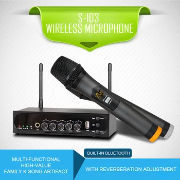 

KEXU UHF Dual Channel Wireless Handheld Microphone With USB Port Easy-to-use Karaoke Wireless Microphone System
