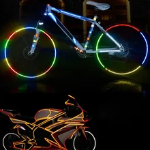

Reflective Stickers Motorcycle Bicycle Reflector Bike Cycling Security Wheel Rim Decal Tape Safer Durable Not Fade Bike Light