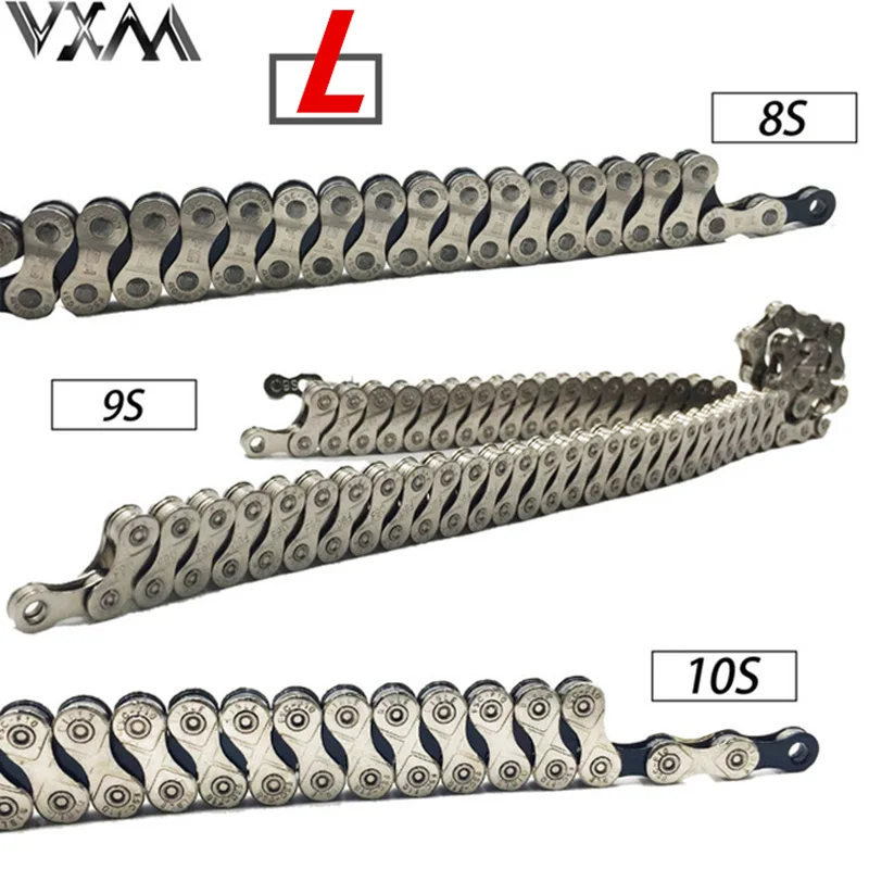 Discount Light weight 8/9/10/11 speed road mtb mountain bike bicycle chains 8s 9el 10SL 11EL X10SL X10EL 116Links Chain Gold 10 Speed 4
